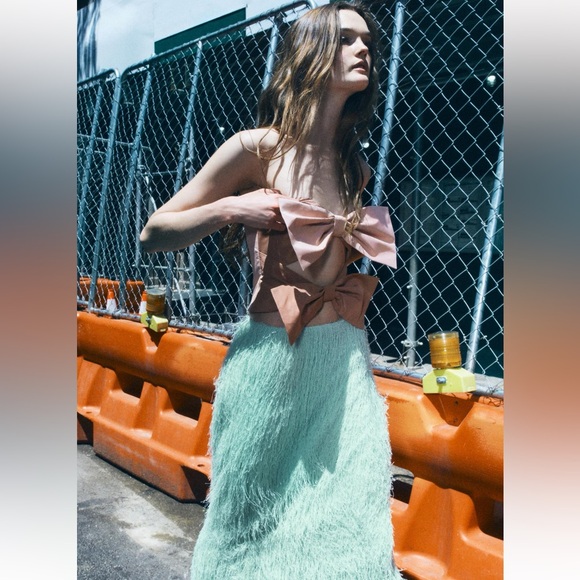 ZARA CUT OUT BOW TAFFETA TOP 3423/288/012/292 - Picture 8 of 10